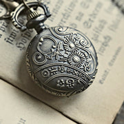 Brass Pocket Watch Necklace with Heart