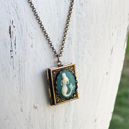 Mermaid Cameo Book Locket