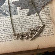Lily of the Valley Necklace in Antiqued Brass