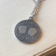 Going Steady Charm Necklace in Antiqued Silver or Brass