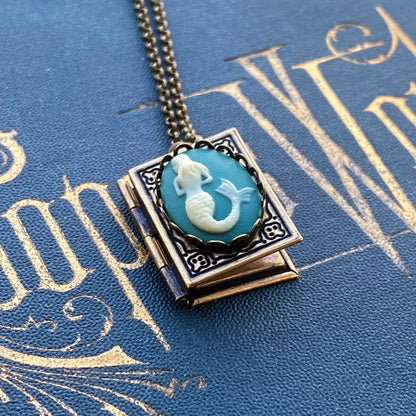 Mermaid Cameo Book Locket