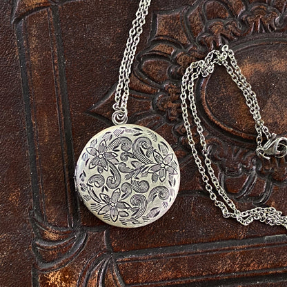 Floral Circlet Locket Necklace