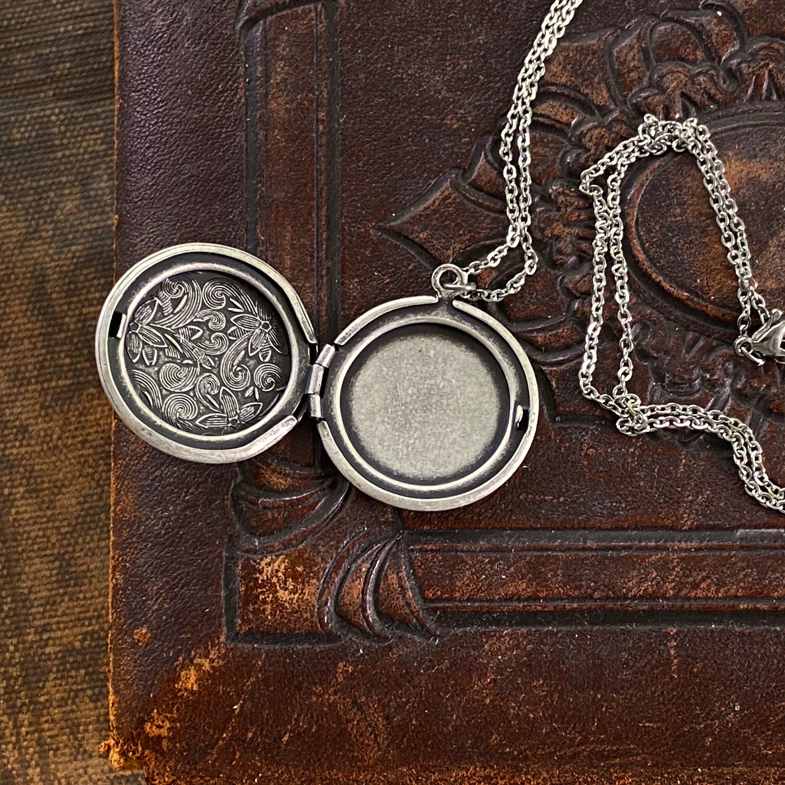 Floral Circlet Locket Necklace