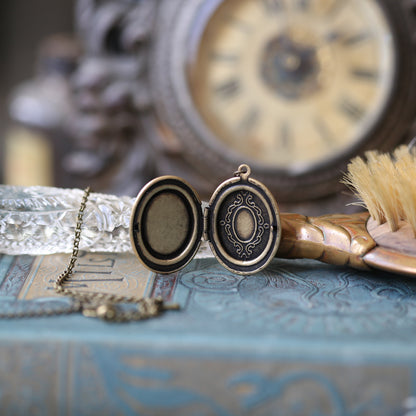 inside view of oval locket
