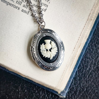 Thistle Cameo Oval Vintage Style Locket